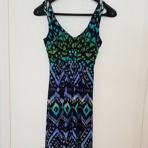 Vintage B.Smart 90's Womens 10 Jewel Buckle Bodice Bohemian Long Dress Side Zip